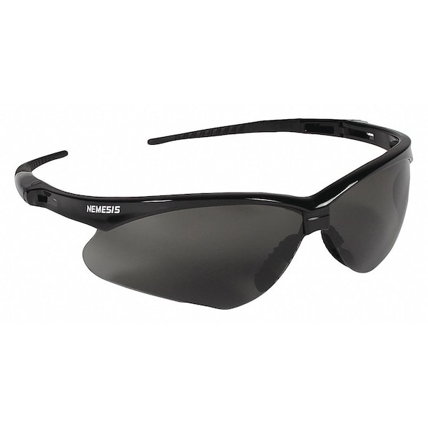 Kleenguard V30 Nemesis Safety Glasses, Anti-Fog, Scratch-Resistant, Wraparound, Black Half-Frame, Smoke Lens - 22475