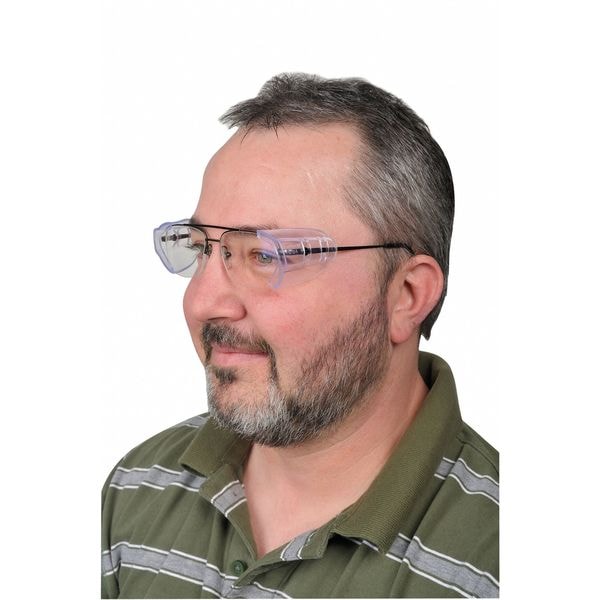 Condor Slip-On Sideshield, For Safety Glasses, Conforming, Plastic, Clear, Universal Fit, 1 Pair - 3BE76