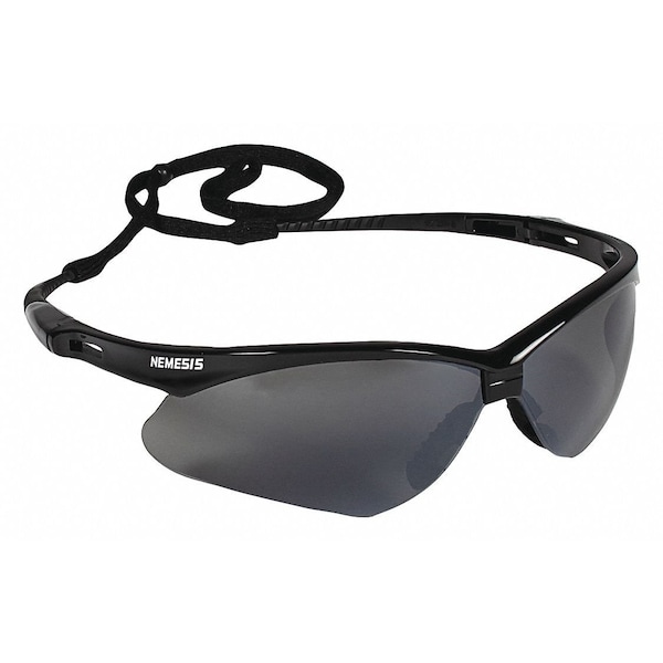 Kleenguard V30 Nemesis Safety Glasses, Mirror Coating, Scratch-Resistant, Black Half Frame, Smoke Lens - 25688