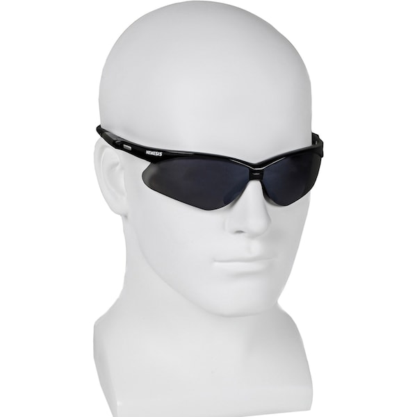 Kleenguard V30 Nemesis Safety Glasses, Mirror Coating, Scratch-Resistant, Black Half Frame, Smoke Lens - 25688
