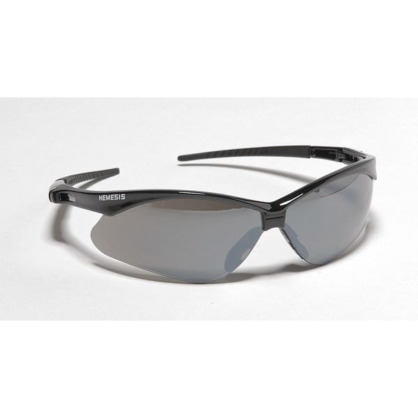 Kleenguard V30 Nemesis Safety Glasses, Mirror Coating, Scratch-Resistant, Black Half Frame, Smoke Lens - 25688