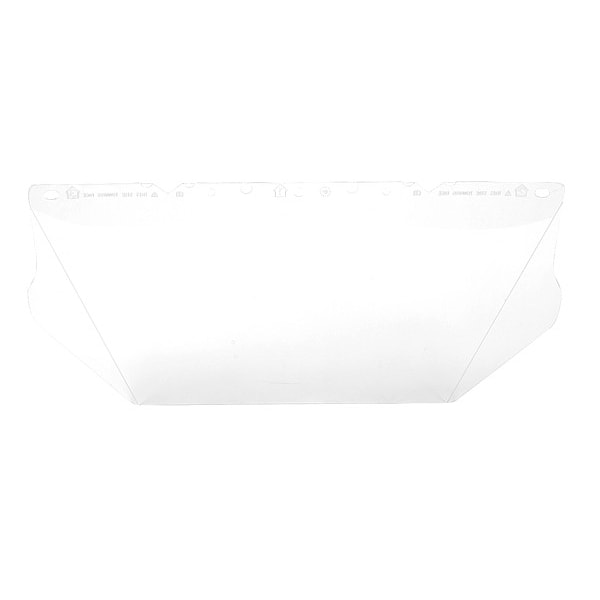 Msa Safety V-Gard Faceshield Visor, Polycarbonate, 8 in, Clear, Contoured, Anti-Fog, Scratch-Resistant - 10115836