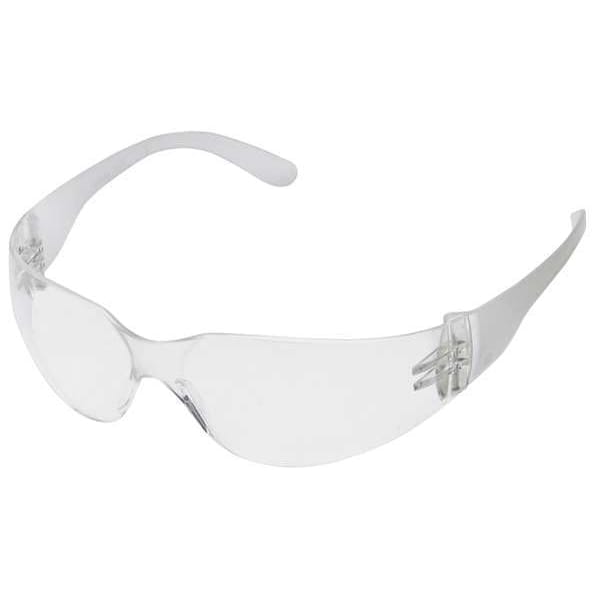 Condor Safety Glasses, Condor V, Scratch-Resistant, Wraparound, Frameless, Clear Frosted Arm, Clear Lens - 4EY97