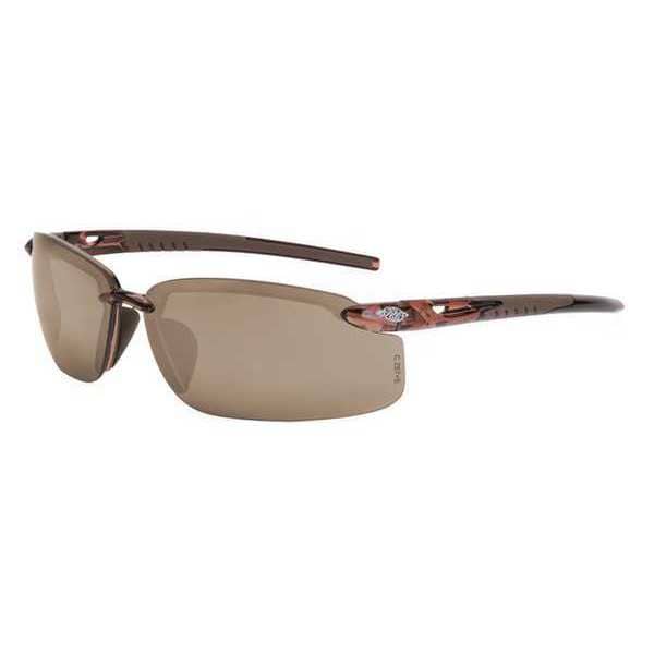 Crossfire ES5, Safety Glasses Anti-Scratch, Amber Mirror Lens, Half-Frame, Wraparound - 29117
