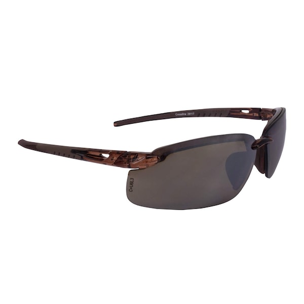 Crossfire ES5, Safety Glasses Anti-Scratch, Amber Mirror Lens, Half-Frame, Wraparound - 29117