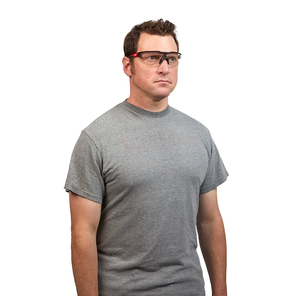 Milwaukee Tool Safety Glasses Anti-Scratch, Clear Lens, Half-Frame, Wraparound - 48-73-2011