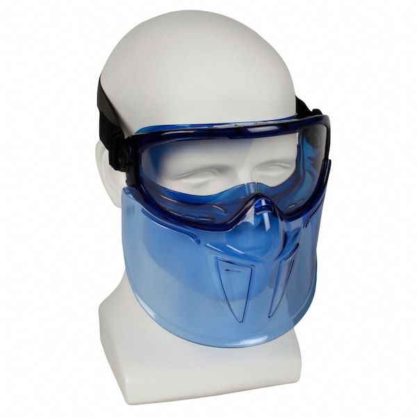 Kleenguard Goggles with Face Shield, V90, Anti-Fog Coating, Clear Lenses, Blue Frame, Blue Shield, Unisex - 18629