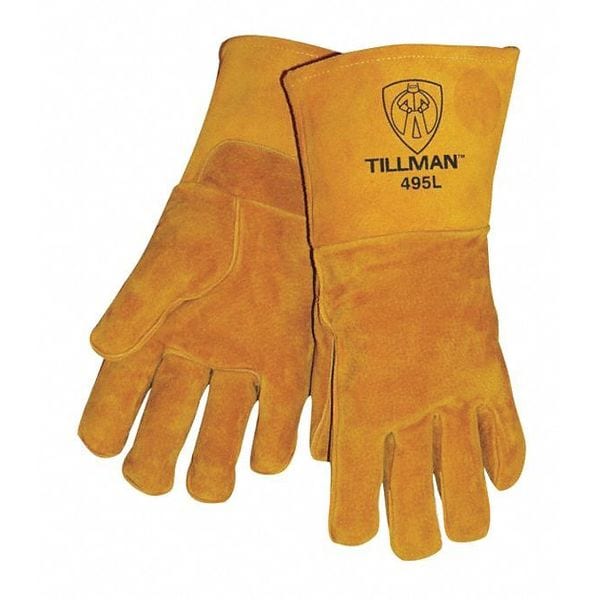 Tillman 495 Welding Gloves, Straight Cuff, Straight Thumb, Premium Pigskin, L, 1 PR - 495L