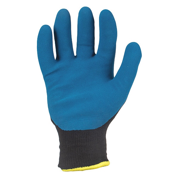 Ironclad Performance Wear Coated Gloves, Nylon/Latex Palm, Acrylic Lining, Black/Blue, L ( 9 ) - KC1LW-04-L