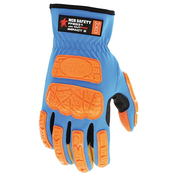 Mcr Safety FF2931 Mechanics Gloves, Synthetic Leather with Polyurethane Grip Palm, SpandexÂ® Back, L - FF2931L