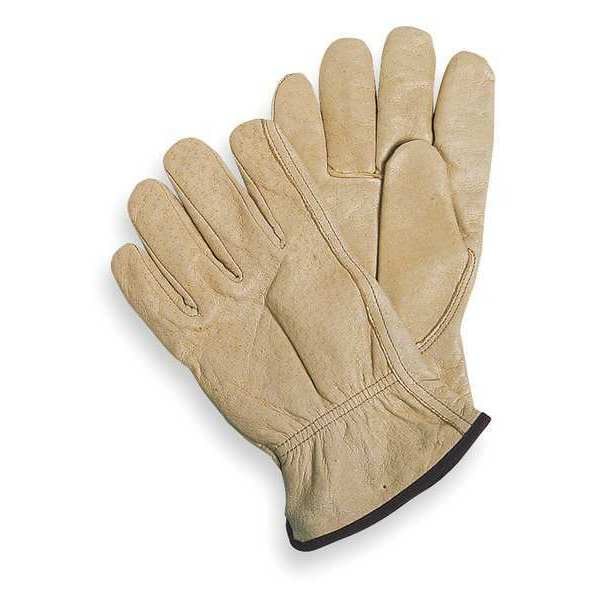 Condor Leather Drivers Gloves, Pigskin, Shirred Slip-On, Keystone Thumb, Gunn Cut, Beige, S 1 PR - 1VT45