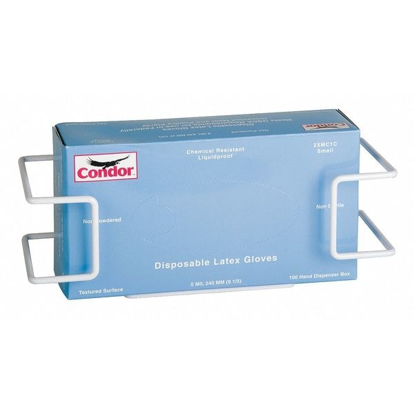 Zoro Select Glove Box Dispenser, Enamel-Coated Steel Wire, Holds (1) Box , White , 4"H x 11-3/8"W x 3-15/16"D - 6GKX8
