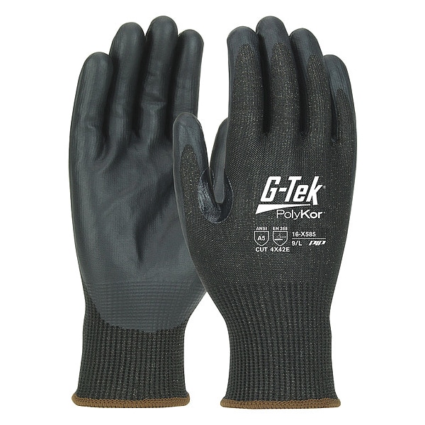 Pip Cut-Resistant Glove, Cut Level A5 , Dipped , Water-Based Polyurethane , Sandy , M 12 PK - 16-X585/M