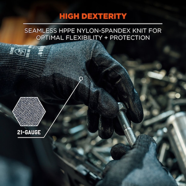 Ergodyne Cut-Resistant Coated Gloves, Cut Level A6 , PU , M 1 PR - 7061