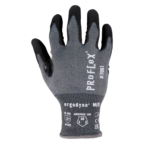 Ergodyne Cut-Resistant Coated Gloves, Cut Level A6 , PU , M 1 PR - 7061