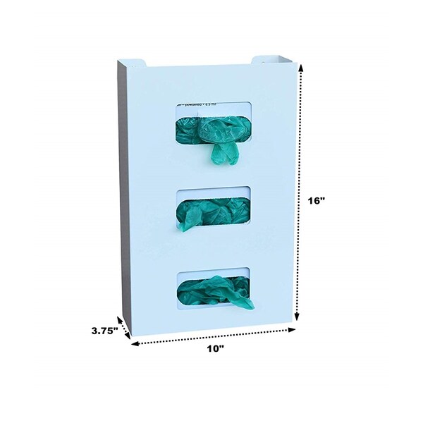 Omnimed Painted White "Square Cut" Glove Box Holder (Triple) - 305342
