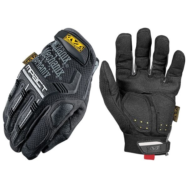 Mechanix Wear M-Pact Impact Resistant Work Gloves, Vibration Absorption, TPR, Black/Gray, Large, 1 Pair - MPT-58-010
