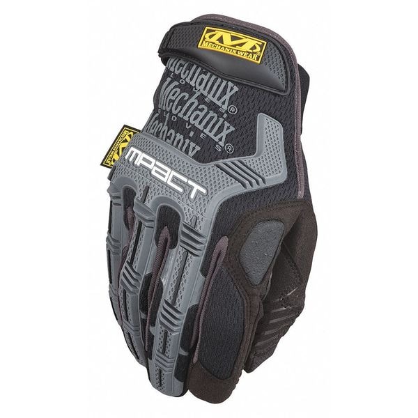 Mechanix Wear M-Pact Impact Resistant Work Gloves, Vibration Absorption, TPR, Black/Gray, Large, 1 Pair - MPT-58-010
