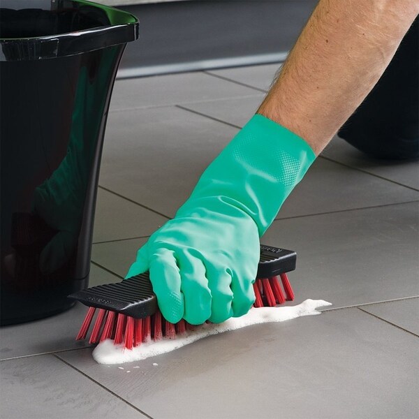 The Libman Co Libman Heavy-Duty Reusable Gloves, M, 13 in L, Nitrile, Green - 1318