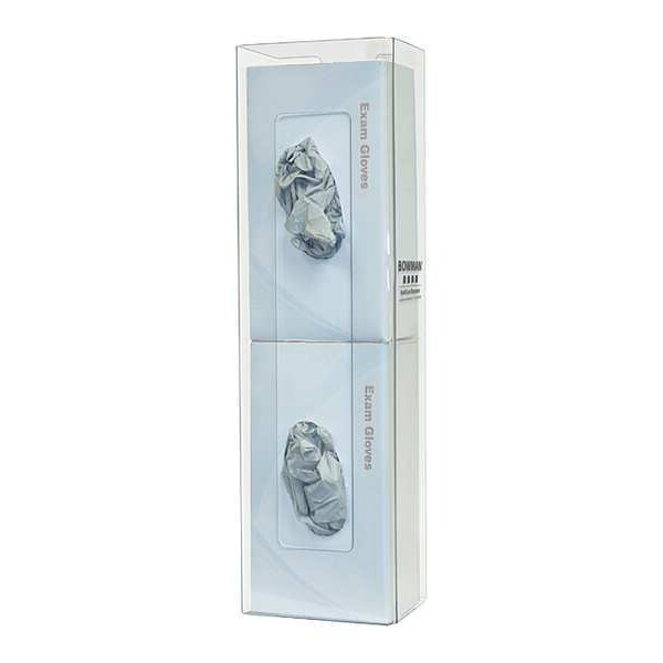 Bowman Dispensers Glove Box Dispenser, PETG Plastic, Holds (2) Boxes , Clear , 20-1/8 in H x 5-1/2 in W x 4 in D - GP-106