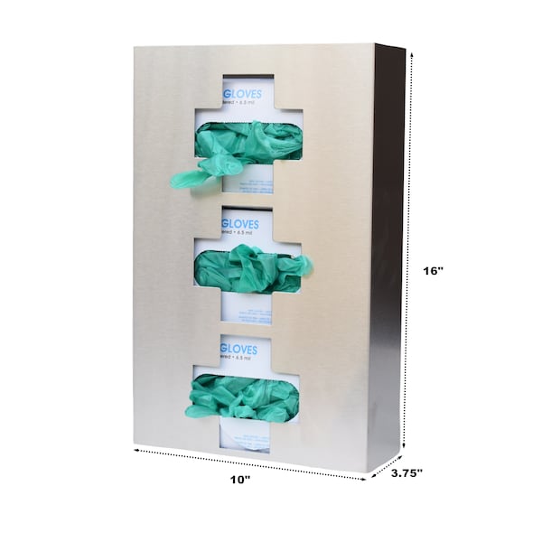 Omnimed Stainless Steel "Medical Cross" Glove Box Dispenser (Triple) - 305337