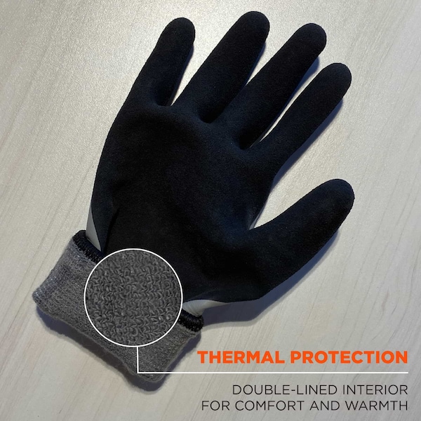 Ergodyne Gray Coated Waterproof Winter Work Gloves, XL, PK144 - 7501-CASE