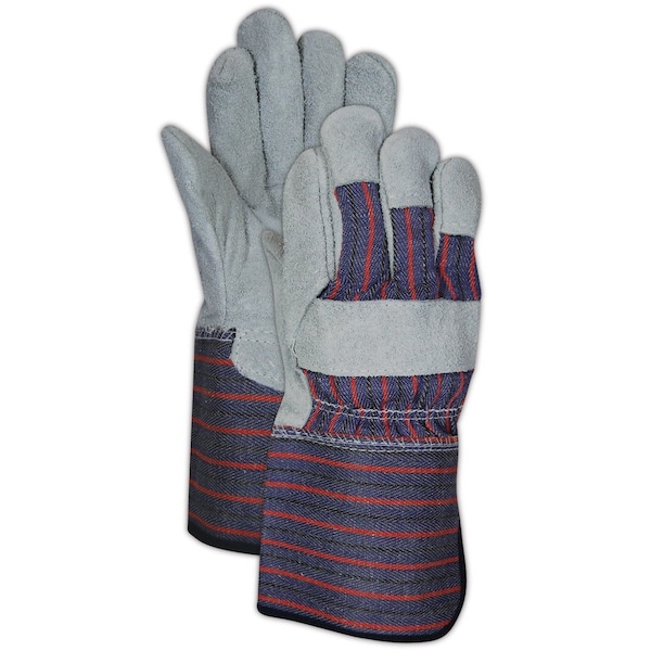 Magid Leather Palm Gloves, Wing Thumb, Gray, L, 12 PK - TG725IE