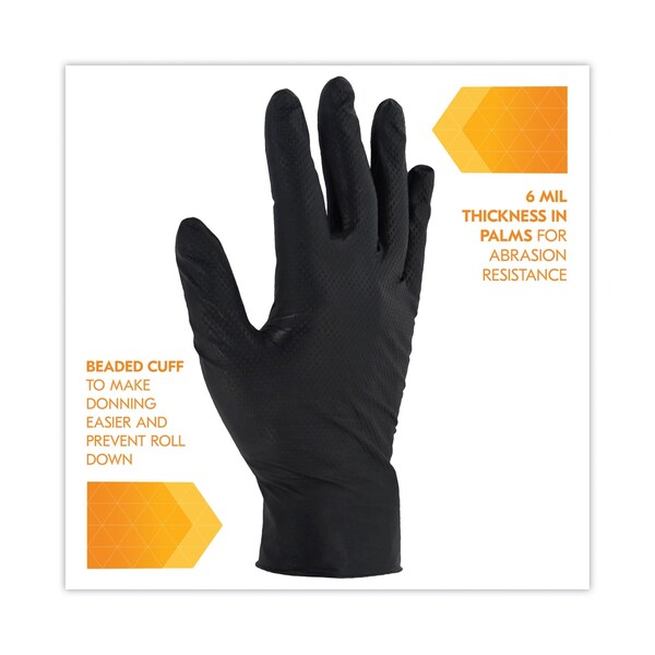Kleenguard Kraken Grip, Disposable Gloves, 6 mil Palm, Nitrile, Powder-Free, 2X-Large, 900 PK, Black - 49279