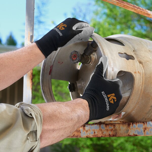 Kleenguard Coated Gloves, Polyurethane, Smooth, Palm, 3 Abrasion Level, Black, L (9) 60 PK - 38728