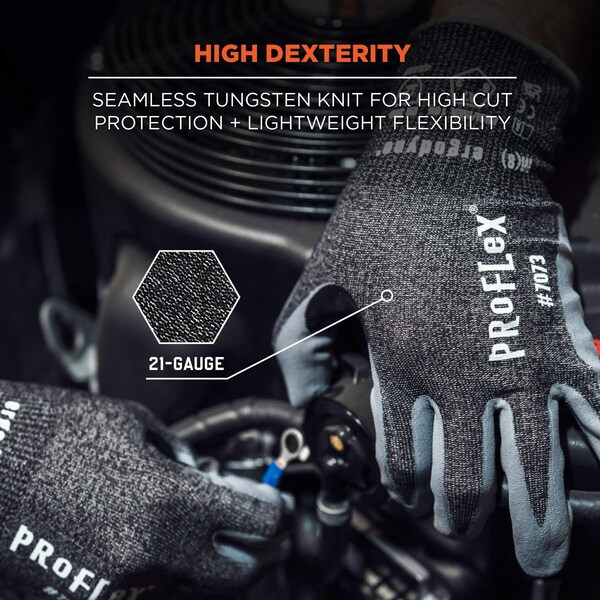 Ergodyne Nitrile Coated Cut-Resistant Gloves, Cut Level A7 , Nitrile , Sandy Nitrile , S 1 PR - 7073