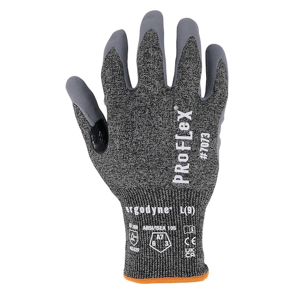 Ergodyne Nitrile Coated Cut-Resistant Gloves, Cut Level A7 , Nitrile , Sandy Nitrile , S 1 PR - 7073
