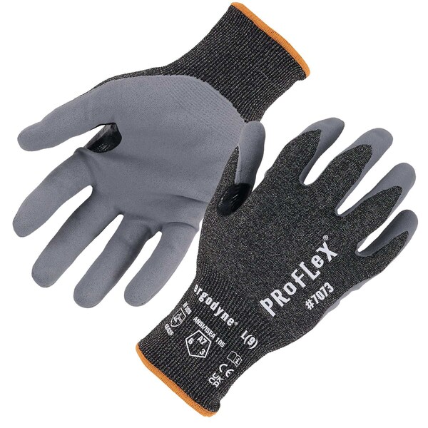 Ergodyne Nitrile Coated Cut-Resistant Gloves, Cut Level A7 , Nitrile , Sandy Nitrile , S 1 PR - 7073