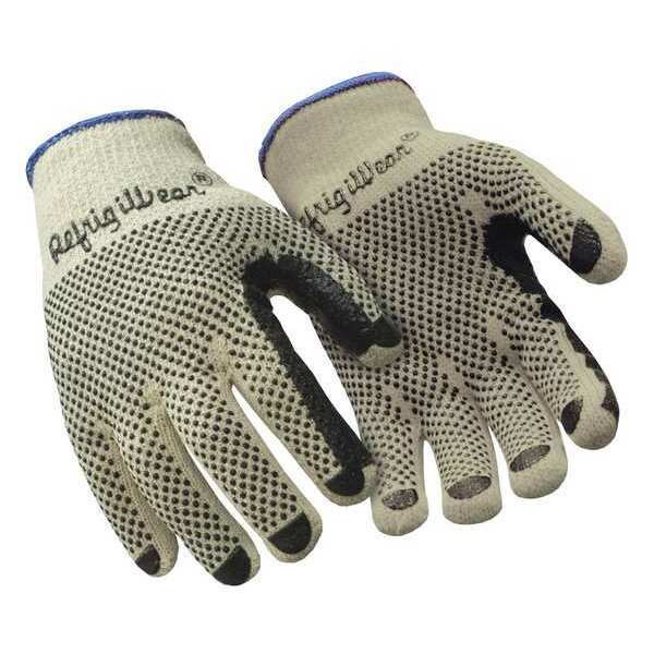 Refrigiwear Hi-Vis Cold Protection Gloves, PVC Dot Grip Palm, Natural, XL - 0310RNATXLG