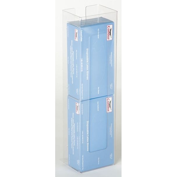 Zoro Select Vertical Glove Dispenser, PETG Plastic, Holds (2) Boxes , Clear , 20"H x 5-1/2"W x 3-3/4"D - 6GKZ4