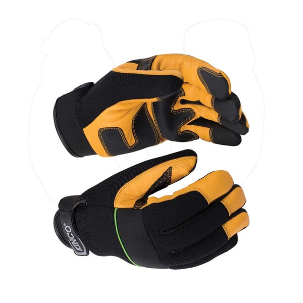 Kinco KincoPro Premium Grain Goatskin & Synthetic Hybrid Gloves with Pull-Strap - 102-XL