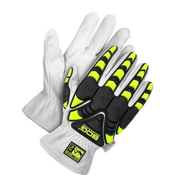 Bdg Leather Gloves, Goatskin, White / White, M - 20-9-1870-M