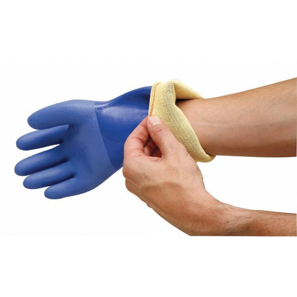 Showa KV660 Chemical Resistant Gloves, PVC, 12 in L, 22 mil, Blue, L, 1 PR - KV660L-09