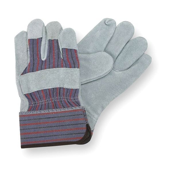 Condor Leather Gloves, Cowhide, Safety Cuff, Wing Thumb, Full Finger, Gray, 2XL, 1 PR - 2MDA8