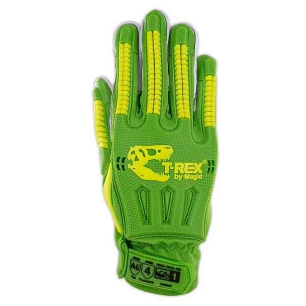 Magid TREX Windstorm Series TRX743 HiViz Mesh Goat Skin Leather Palm Impact GloveCut Level A6 - TRX743XXL