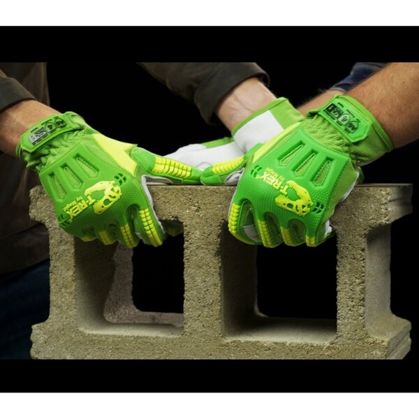 Magid TREX Windstorm Series TRX743 HiViz Mesh Goat Skin Leather Palm Impact GloveCut Level A6 - TRX743XXL