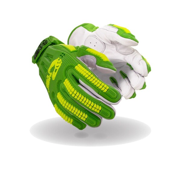 Magid TREX Windstorm Series TRX743 HiViz Mesh Goat Skin Leather Palm Impact GloveCut Level A6 - TRX743XXL