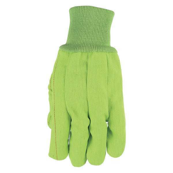 Mcr Safety Knit Gloves, Canvas, None Uncoated, High Vis Green, 12 PK - 9018CDG