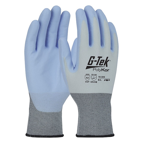 Pip Cut-Resistant Glove, Cut Level A2 , Dipped , Water-Based Polyurethane , Sandy , M 12 PK - 16-320/M