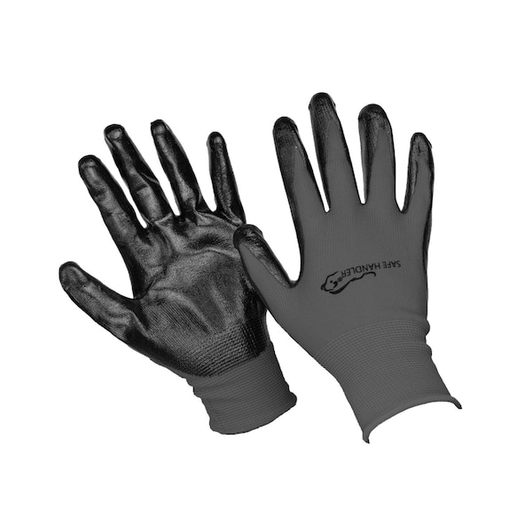 Safe Handler Nitrile Firm Grip Work Gloves, OSFM, Gray (12-Pack) - BLSH-ESRG-17GY