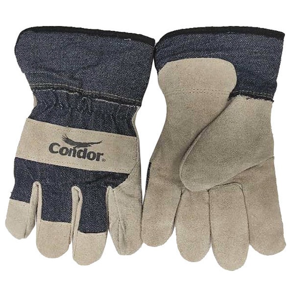 Condor Cold Protection Gloves, Split Cowhide Leather Palm, Soft Brushed Nylon Lining, Black/Sand, L ( 9 ) - 3BA35