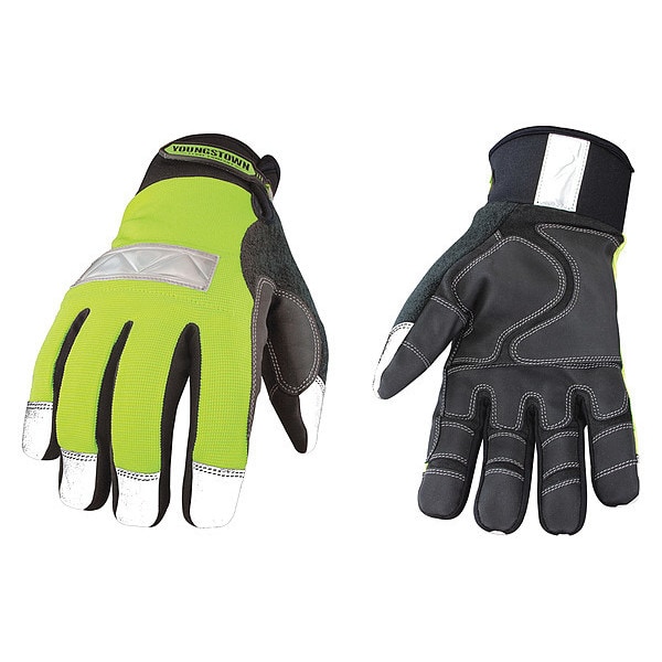 Youngstown Glove Co Mechanics Gloves, Synthetic Leather Base Layer with Non-Slip Reinforceent Palm, Micro Fleece Lining - 08-3710-10 L