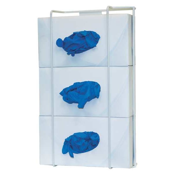 Bowman Dispensers Glove Box Dispenser, Powder-Coated Steel Wire, Holds (3) Boxes , White - GL033-0613