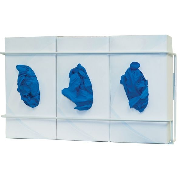Bowman Dispensers Glove Box Dispenser, Powder-Coated Steel Wire, Holds (3) Boxes , White - GL033-0613