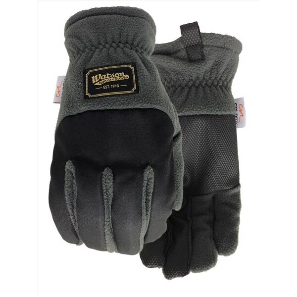 Watson Gloves Watson Gloves L Polyester Fleece Navidad Grey/Black Cold Weather Gloves - 9381-L