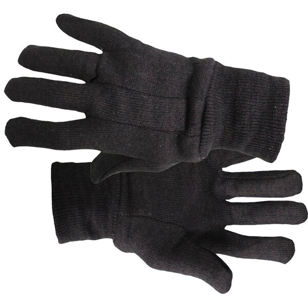 The Brush Man Polyester/Cotton Jersey Gloves, Knit Wrist, Size Large, 12PK - GLOVE-1845